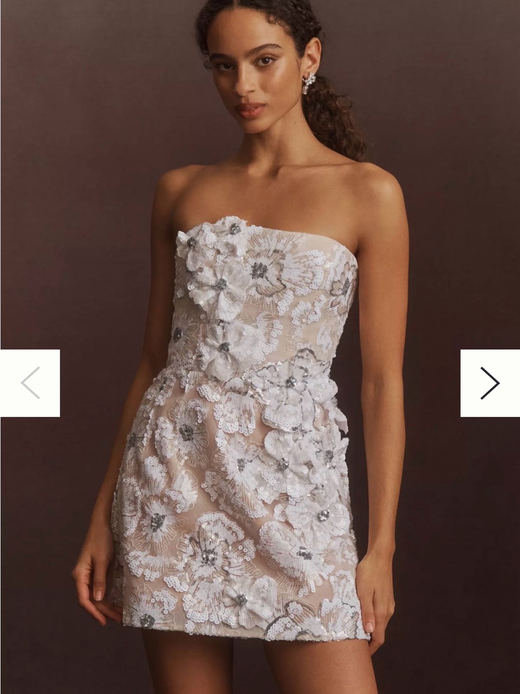 Helsi Caprice Strapless White Floral Appliqu Mini Dress